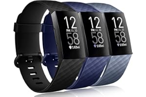 Dirrelo 3 Pack Compatible con Fitbit Charge 3 Correa/Fitbit Charge 4 Correa/Charge 3 SE Correa para Mujeres Hombres, Pulsera Deportiva de Repuesto Ajustable de Silicona Suave