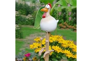 ‎OKESYO OKESYO Keramik Huhn Gartendeko Harz Gartenstecker Tierfigur Huhn Gartenstecker Handarbeit Keramikfigur Gartendeko Terrasse Wetterfest Huhn Gartenstecker Figur
