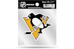 Rico Industries Unisex-Erwachsene SSS7201: Pinguine transparenter Rücken-Aufkleber mit Primär-Logo (10,2 x 10,2 cm) NHL Pittsburgh Penguins Primary 4x4, Team-Farbe, 7L x 5W