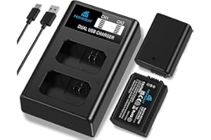 Homesuit NP-FW50 akumulator 1300 mAh i USB LCD ładowarka zestaw do Sony ZV-E10 A6000 A6300 A6400 A6500 A5100 A5000 A7 A72 A7R A7R2 A7S2 7RM2 7SM2 7M2 A55 RX11 0 II III IV NEX-3/5/6/7 NEX-F3 kamera (2