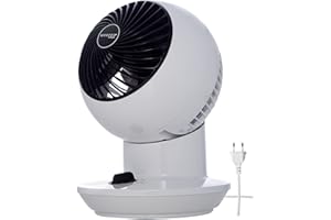 ‎IRIS OHYAMA Iris Ohyama Woozoo, 11m², Ventilator, Weiß, 3 Geschwindigkeiten, Oszillierend, leise, Table Fan, Tischventilator, Lüfter, Bodenventilator, tragbarer, Portable, Cooling, Desk Fan, PCF-SM12