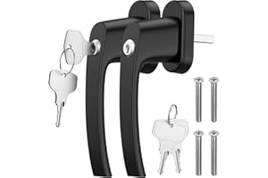 GETLITOOL 2X Manilla de Ventana Negro Manijas para Ventanas de Aluminio Cerradura de Ventana oscilobatiente Manijas de Puerta de Balcón Forma Simple de Moda Blanca para Seguridad Infantil Antirrobo