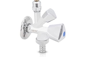 H2O-Flex® Kombi-Eckventil 1/2" Wandanschluss Geräteventil mit Schlauchverschraubung und Rückflussverhinderer