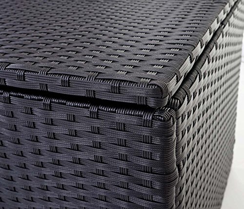 Poly-Rattan Kissenbox Barry, Truhe Auflagenbox Gartenbox, 220l ~ schwarz - 6