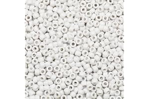 Bala&Fillic Size 6x9mm White Pony Beads with Smooth Surface Total 1000pcs Craft Pony Beads for Making Bracelets (White)