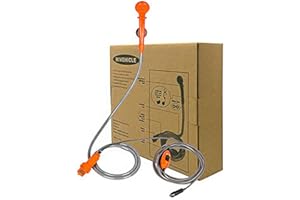 HiVehicle Set de ducha portátil para camping, coche, 12 V con bomba de agua y sistema de filtración de agua integrado para lavado de coche, baby shower, camping, senderismo, playa, perro, plantas de flores