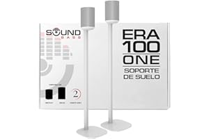 ERA100 Soporte para Altavoces, Doble (2 Piezas), Pie de Altavoz Compatible con Sonos ERA 100, One, Play:1, Accesorios incluidos, Diseñado en el Reino Unido por Sound Bass, Doble, Par (Blanco)