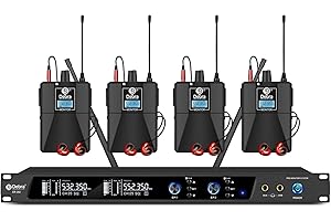 D Debra ER-202 UHF, sistema di monitoraggio wireless a canale, in-ear con trasmettitore e ricevitore per palco, studio di registrazione, musicisti, monitoraggio (4 Bodypack con trasmettitore)