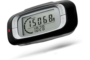 VOSSOT 3D Schrittzähler Clip zum Gehen Tragbar Digital Klein Pedometer Einfacher Genauer Step Counter für Damen Herren Walking Laufen, 7-Tage-Datenspeicherung, Verfolgen von Gehdistanz & Kalorien