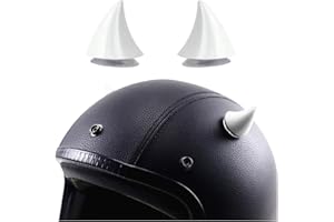 CGEAMDY 2 Pezzi Decorazione a Corno per Casco, Corno Da Diavolo Casco Da Moto Con Accessori per Decorazioni a Ventosa, Moto Casco Decorazione Corno in Gomma, Conversione per Motociclista(Bianco)