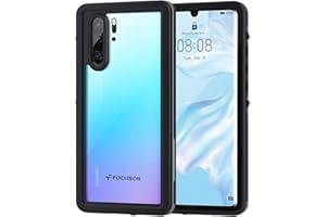 Focusor Funda Impermeable Huawei P30 Pro, IP68 Waterproof Outdoor Delgado Cover a Prueba de choques Anti-rasguños Full Body con Protector de Pantalla Impermeable Funda para P30 Pro, Negro