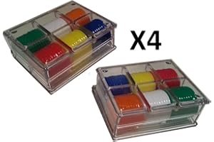 MISC Poker Chips: 4 Packs of 60 Tokens + Case - Orange, Yellow, Red, Blue, Green, White - Gaming