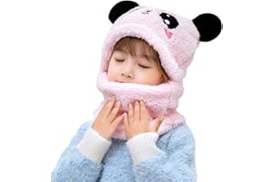bolukets Enfant Ensemble de Bonnet Echarpe Filles hiver Chapeau Chapeau Tricoté Tour de Cou Chaud 2 in 1 thermique Hiver Accessoires Ensemble
