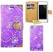 Produktbild iPod Touch 5 Handy Tasche, FoneExpert® Bling Luxus Diamant Hülle Wallet Case Cover Hüllen Etui Ledertasche Premium Lederhülle Schutzhülle für Apple iPod Touch 5th Generation (Lila)