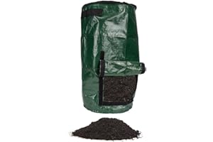 CStern Compostador de jardín, compostador rápido verde, con tapa y ventana de extracción de compost, para jardín y balcón (34 galones, 128 L)
