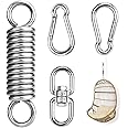 Molla in Acciaio,Molla di Sospensione Ganci Oscillanti Kit per Appendere Amaca Spring con 2 Moschettoni&1 Grillo Girevole, Ga