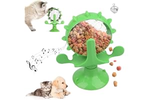 ZoneYan Juguete Giratorio Gato, Juguetes Gato Molino de Viento, Juguetes Gatos con Ventosa, Juguetes Interactivos de Giratorios, Juguete Alimentador de Juguete para Gatos, Juguete Giratorio Mascotas