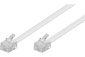 Goobay 93067 Cavo di Collegamento Modulare, Telefonico, Bianco, 3m Lunghezza del Cavo