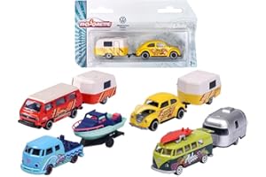 Majorette 212055007 VW z przyczepką 4 rodzaje, losowa wysyłka 1 modelu