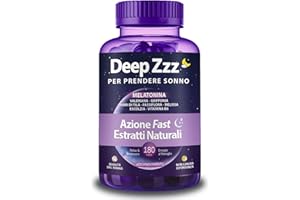BESWISS Melatonina per dormire DEEP ZZZ, Valeriana, Griffonia, Passiflora, Melissa. Sonnifero naturale potente. Aumenta la produzione di melatonina in modo naturale. 180 capsule per 6 mesi.