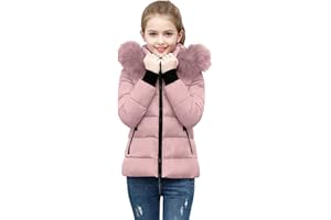 KODMNSW Steppjacke Mädchen Warme Winterjacke Daunenjacken mit Fellkapuze (Abnehmbar) Winterparka Flauschig Puffer Jacke Leichte Kinderjacke Outdoor Mantel Wintermantel Kinder Parka 5-14 Jahre