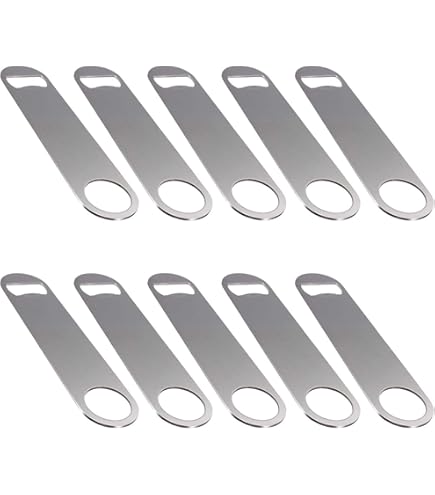 cobee Bierflesopeners, 2 stuks platte flesopener, roestvrij staal, bieropener, bar, flesopener voor keuken, bar, restaurant (zilver