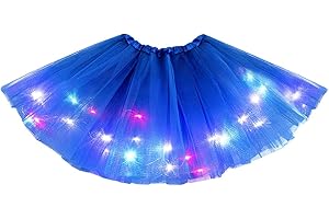 Aohhy 2-8 Years Baby Girls Light Up LED Tutu Skirt Fairy Tutu Kid Fancy Party Costume Ballet Layered Dress