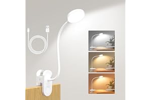 ZAPLIT 61 LED Akku Leselampe Bett –【3 Farbmodi & 10 Helligkeiten】 2000mAh Klemmlampe mit USB-C, 40cm Flexibler Schwanenhals, Buchlampe, Klemmleuchte für Schlafzimmer, Schreibtisch & Camping