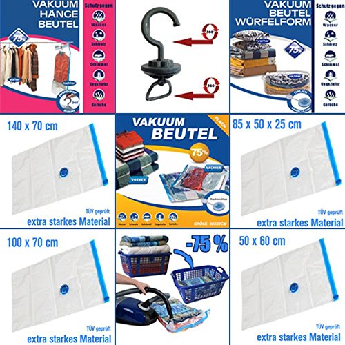 4 Stk. Set 120×80 cm stapelbare Vakuum Beutel XXL Aufbewahrungsbeutel in TÜV geprüfter Qualität - 6