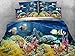 Produktbild JF-239 schöne Unterwasserwelt 4 pcs Schildkröte und Fische drucken Sie 3D-Bettwäsche Doppelbett Bettwäsche für Kinder junge