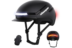 Shinmax Casco Bici Uomo e Donna con LED Indicatori di Direzione, USB Ricaricabile, Visiera Rimovibile, Casco Bicicletta per Ciclismo Urbano, Trekking, Commuting e Monopattino Elettrico