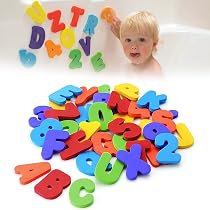 Lettres Et Chiffres De Bain En Mousse - 36 Pièces - Alphabet A-Z Et 0-9 - Avec Filet De Rangement 40x35 Cm - Jouet éducatif