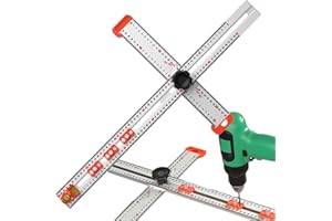 MOONYAN T-Square Ruler, 4-in-1 Drilling Positioning Ruler, Adjustable Angle T Square for Marking, T Square Ruler Woodworking Ruler, Precise Drilling Tool for Carpentry and Architect
