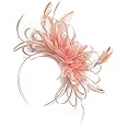 Caprilite Nude Peach Pink Feather Hair Fascinator Headband Wedding Royal Ascot Races Ladies