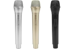 SERLIUM Gioco di oggetti di scena microfono, oggetti di scena falsi microfono, oggetti di scena microfono in plastica, simulare esercizi vocali, fingere di essere giocattoli microfono per karaoke divertente