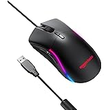 AmazonBasics Mini Ultralight Wired Gaming Mouse - 8500 DPI Optical Sensor with 6 Programmable Buttons