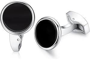 HONEY BEAR gemelli da polso uomo - conchiglia di mare bianco rotonda/agata Onice nero camicia Rotondo per matrimonio Commercio Regalo