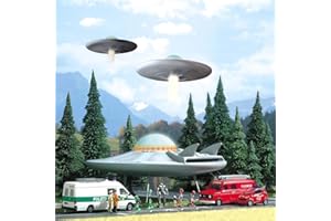 Busch Kit UFO Completo con 4 Alien e Robot, Effetti Luminosi, Per Bambini