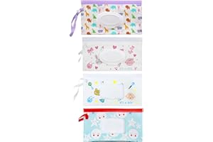 KGDUYC 4 unidades de toallitas húmedas para bebé, caja de toallitas húmedas, reutilizable, para toallitas húmedas, para viajes, hogar, oficina ，caja toallitas humedas，dispensador de toallitas