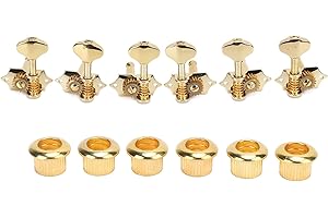 01 Piroli per accordatura per corde di chitarra, meccaniche per accordatore Pratico rapporto di trasmissione professionale 1:18 per parti di chitarra Sostituzione per chitarra elettrica(oro)