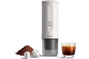 OutIn Nano Machine à expresso électrique portable, cafetière de voyage pour camping, cafetière auto-chauffante pour voiture avec USB-C, avec café moulu et capsule NS