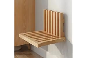 Buithafu Sedia pieghevole da parete, sgabello da ingresso, panca in legno massello, sedile da doccia pieghevole, sgabello invisibile per cambio scarpe per soggiorno bagno