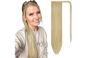 BARSDAR Postiche Queue de Cheval Extension Semble Naturel 66 cm Postiche Extension de Cheveux Longue Wrap Aroud Ponytail Extension pour Femme Fille