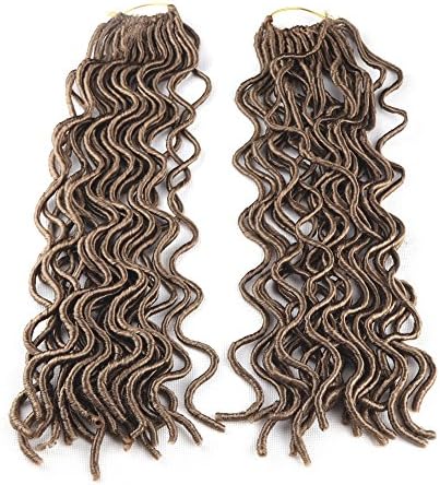 GQlike 20" Faux Locs Curly Crochet Hair For Women Pack Of 24 Roots 100g Synthetic Crochet Braiding Hair Extentions (#27)