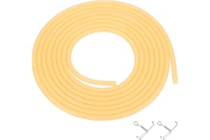 PATIKIL Tubo in Gomma Naturale Al Lattice da 10 Ft, 3/16"(4mm) ID x 1/4"(6mm) Od Tubazione in Gomma per Fionde con Morsetti per Esercizi, Stretching, Laboratorio, Tubo per Casa