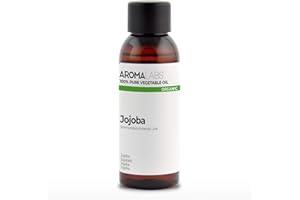 Aceite de Jojoba BIO (Simmondsia chinensis) - 50 mL - Aceite Vegetal Virgen Certificado Cosmos - Aroma Labs