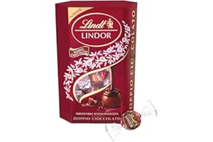 Lindt Lindor Doppio Cioccolato Praline di Cioccolato al Latte con Ripieno Fondente 16 Cioccolatini, Confezione da 200g
