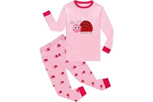 EULLA Kinder Mädchen Schlafanzüge Winter Pyjama Set Einhorn Meerjungfrau Schmetterling Marienkäfer Giraffe Eule Prinzessin Langarm Baumwolle Zweiteilig Nachtwäsche 92 98 104 110 116 122