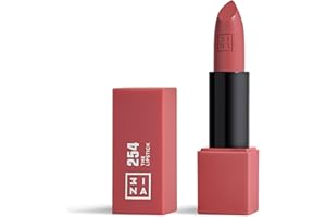 3INA MAKEUP - The Lipstick 254 - Rosa nude Oscura - Barra de Labios Cremosa Mate con Vitamina E y Manteca de Karité Alta Pigmentación con Olor a Vainilla - Vegan - Cruelty Free