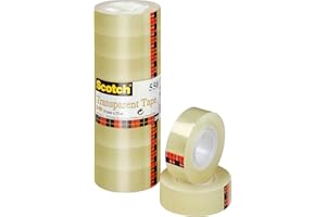 Scotch Ruban Adhésif Transparent - 8 Rouleaux (19 mm x 33 m) - Ruban Adhésif Transparent à Usage Général pour l'Ecole, la Maison et le Bureau